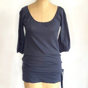 Barney's Coop Scoop Neck Knit Cotton Shirt / XS